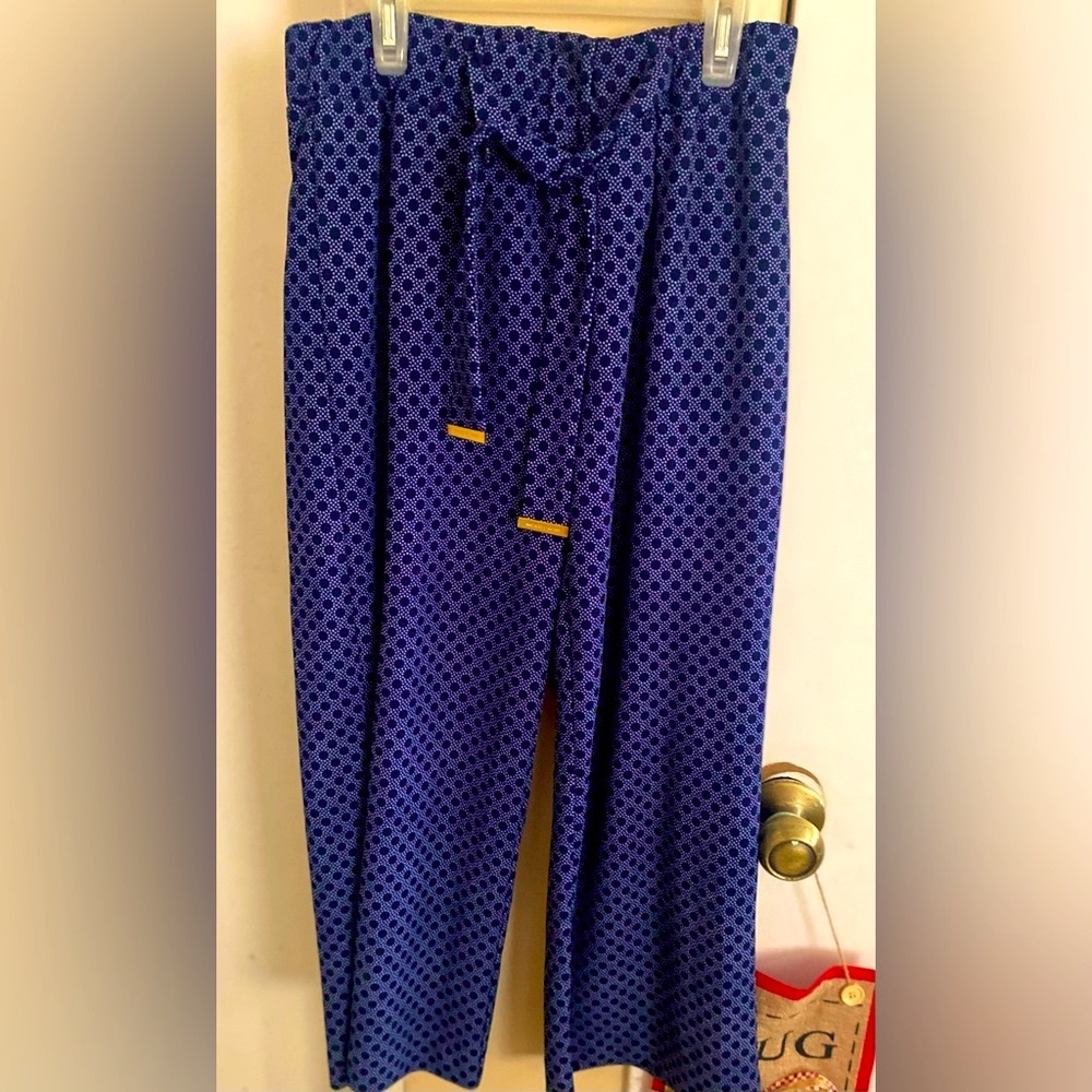 Michael Kors Blue Printed Cropped Pants